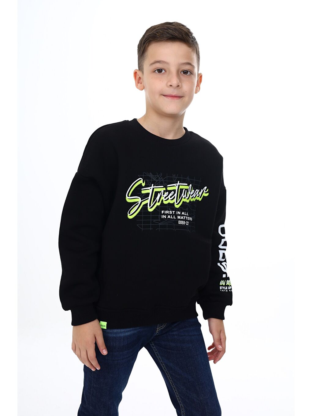 Toontoykids Siyah Erkek Çocuk Baskılı Sweatshirt - 1