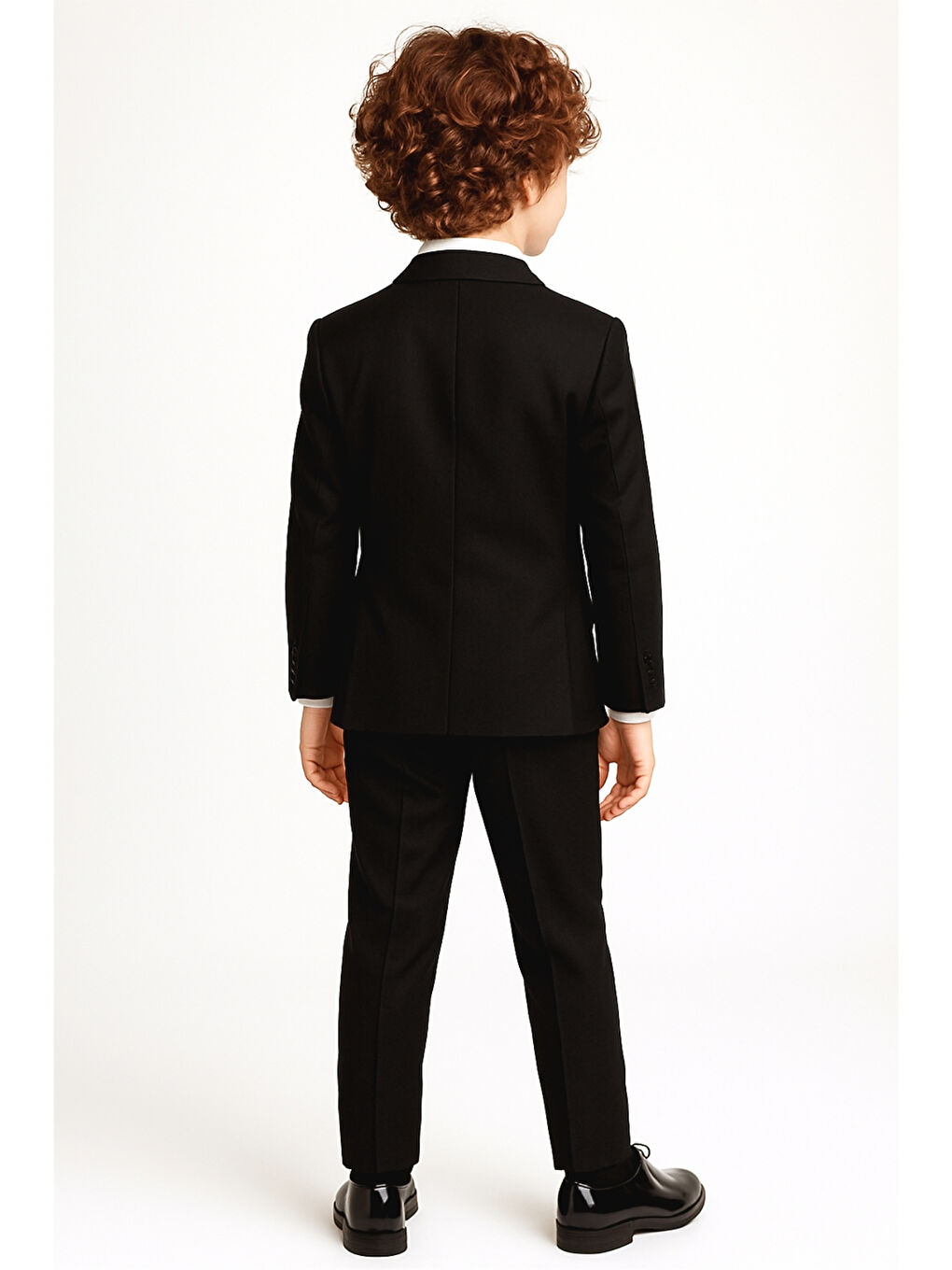Siyah Erkek Çocuk Pusula Rozetli Papyonlu Ceketli 4’lü Set Takım Elbise Ak2840-4