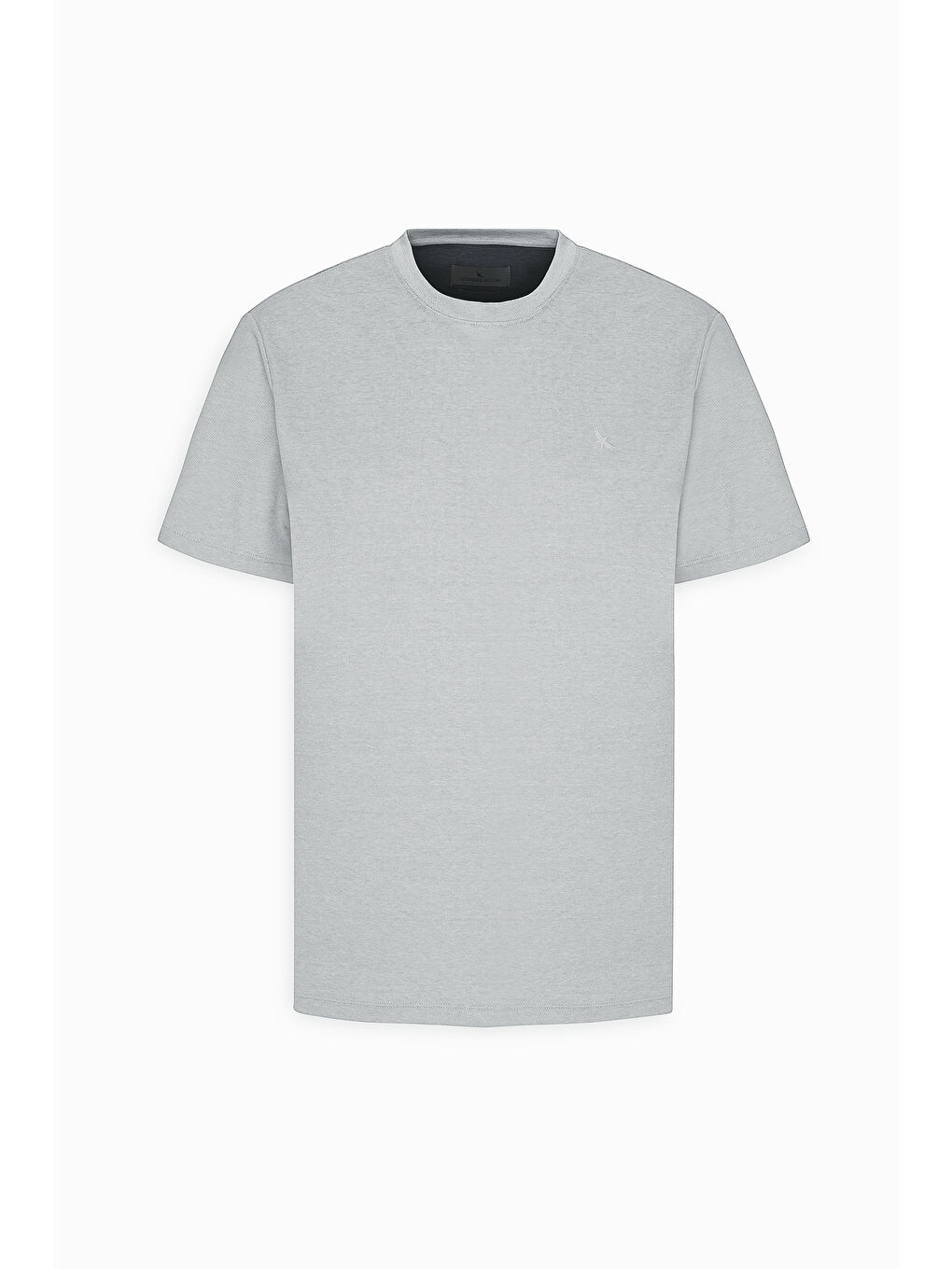 Erkek Gri Slim Fit Dar Kesim Bisiklet Yaka Pamuklu Tişört-5