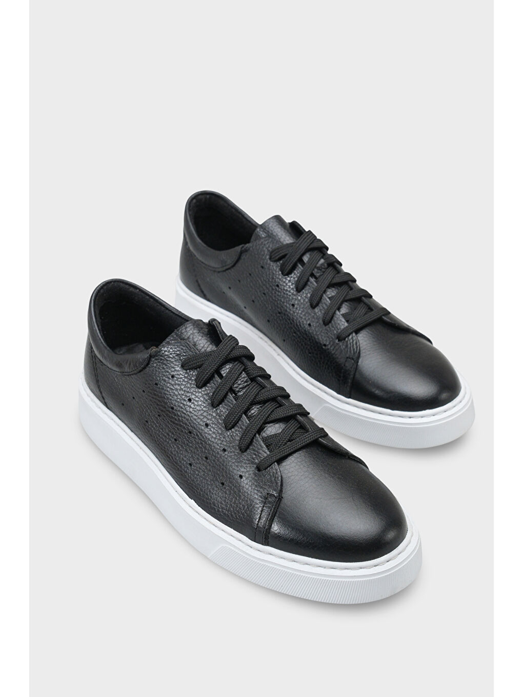 Siyah Chaim Hakiki Deri Erkek Günlük Spor Ayakkabı Sneaker-1