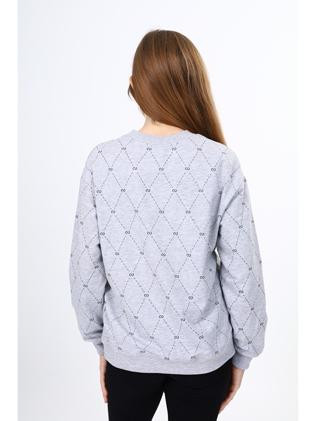 Gri Kız Çocuk Baskılı Sweatshirt-3