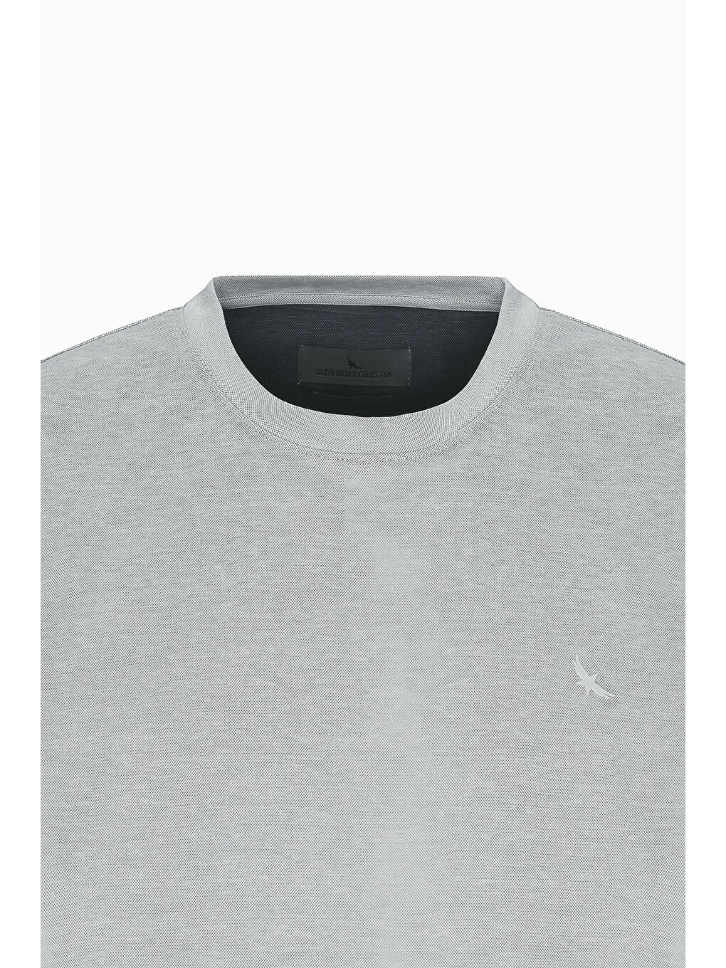 Erkek Gri Slim Fit Dar Kesim Bisiklet Yaka Pamuklu Tişört-6