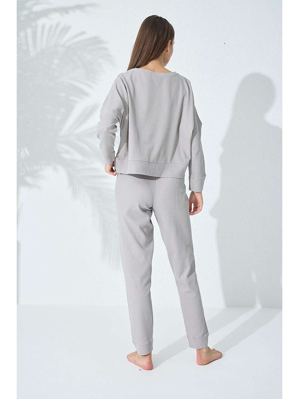 Gri Örme Pijama Takımı-3