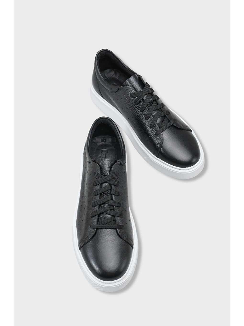 Siyah Chaim Hakiki Deri Erkek Günlük Spor Ayakkabı Sneaker-5