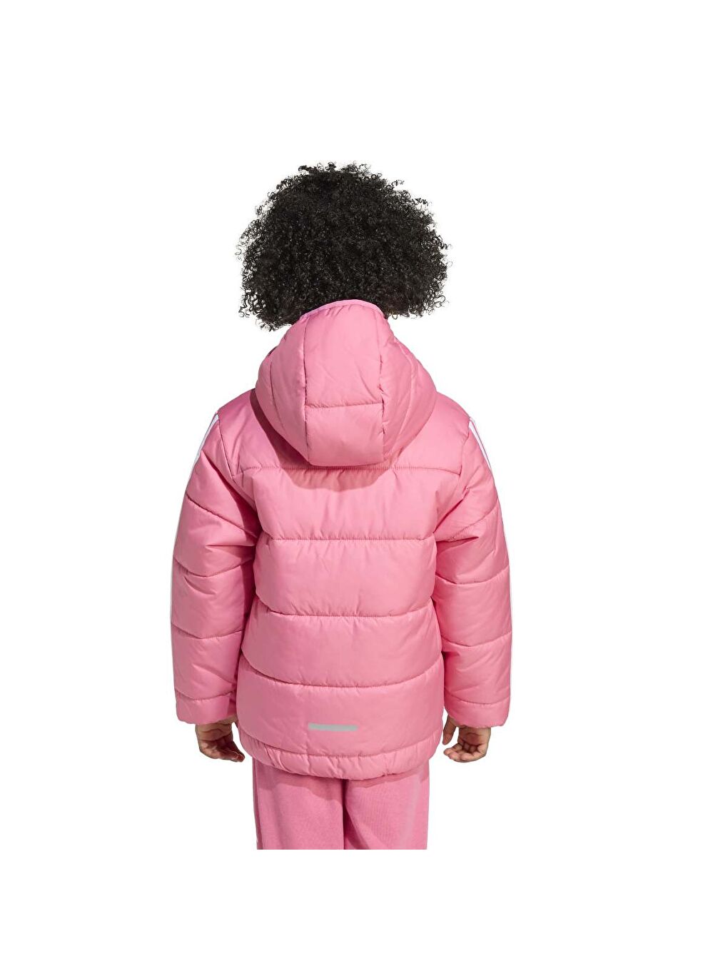 Essentials 3 Stripes Çocuk Pembe Kapüşonlu Mont-1