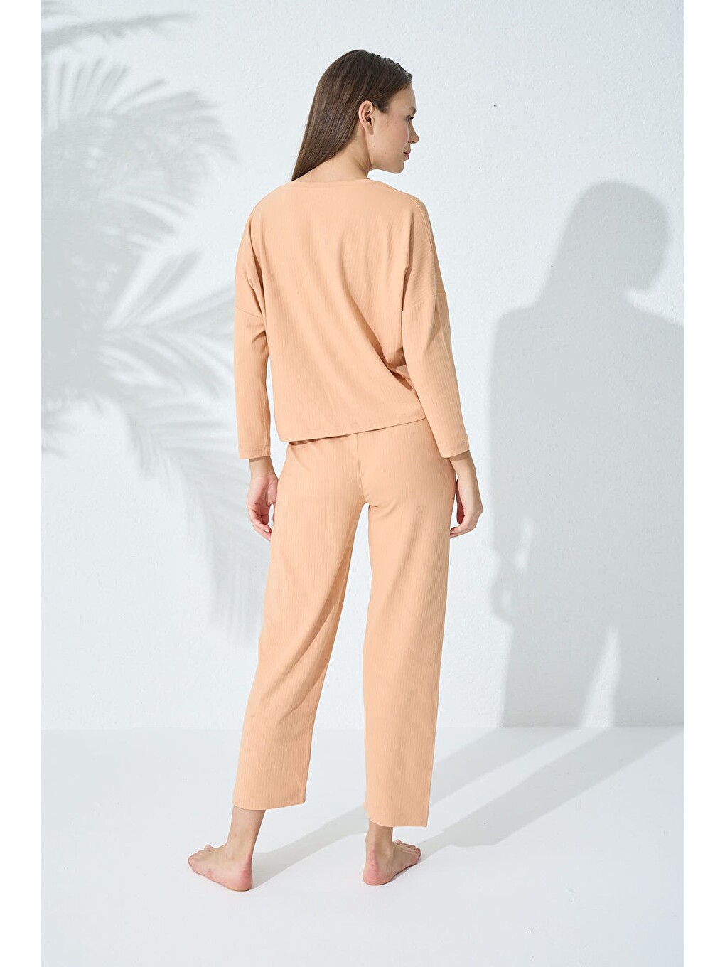 Pembe Somon Örme Pijama Takımı-3