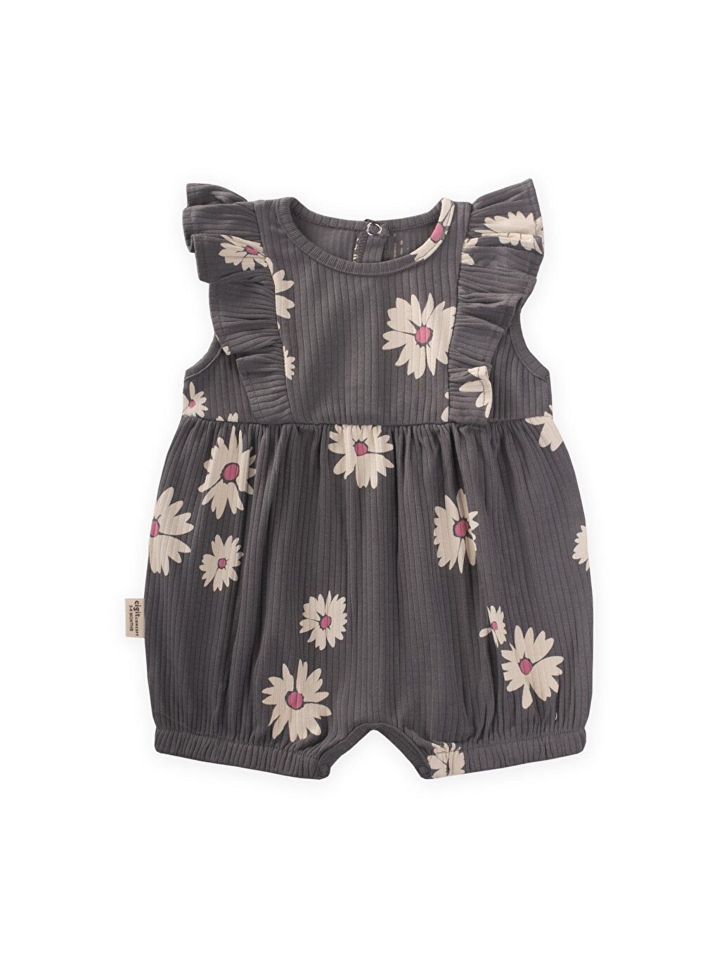 Gri Kız Çocuk Desenli Tulum