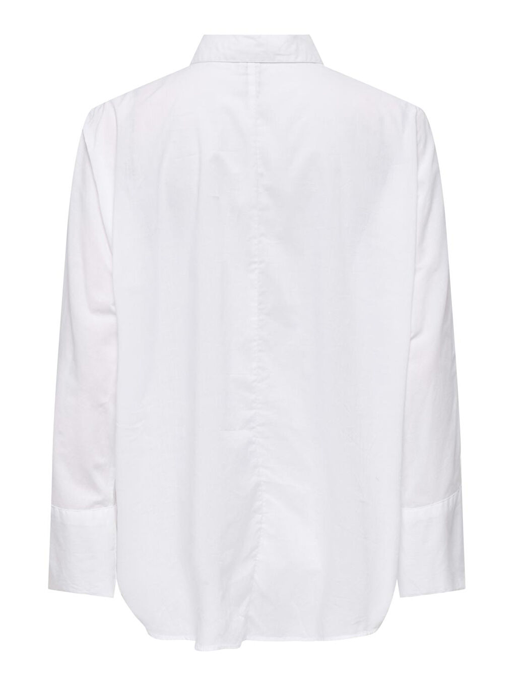 Beyaz Onlnew % 100 Pamuk Regular Fit Düz Yaka Gömlek 15341442-1