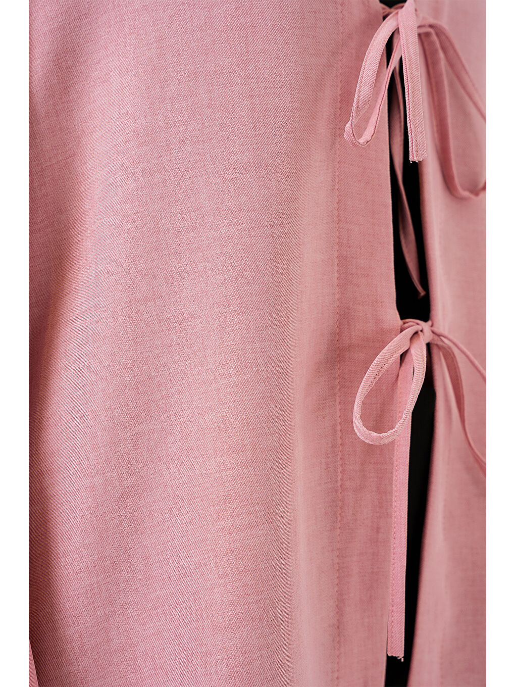 Pembe Keten Tesettür Kimono 5968 - Pudra-3