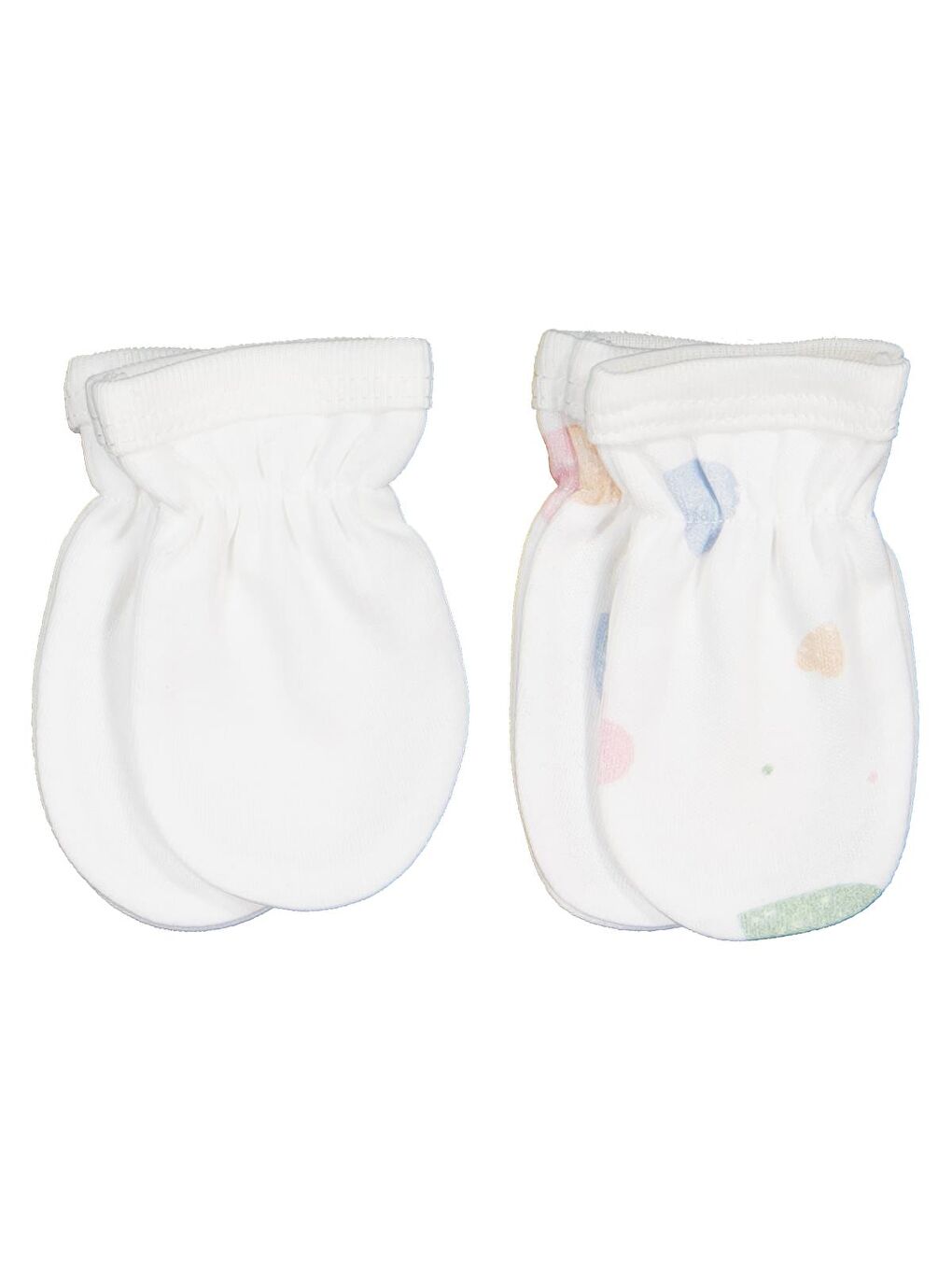 Baby Kalp Baskılı 2 Li Bebe Eldiven - Ekru Standart