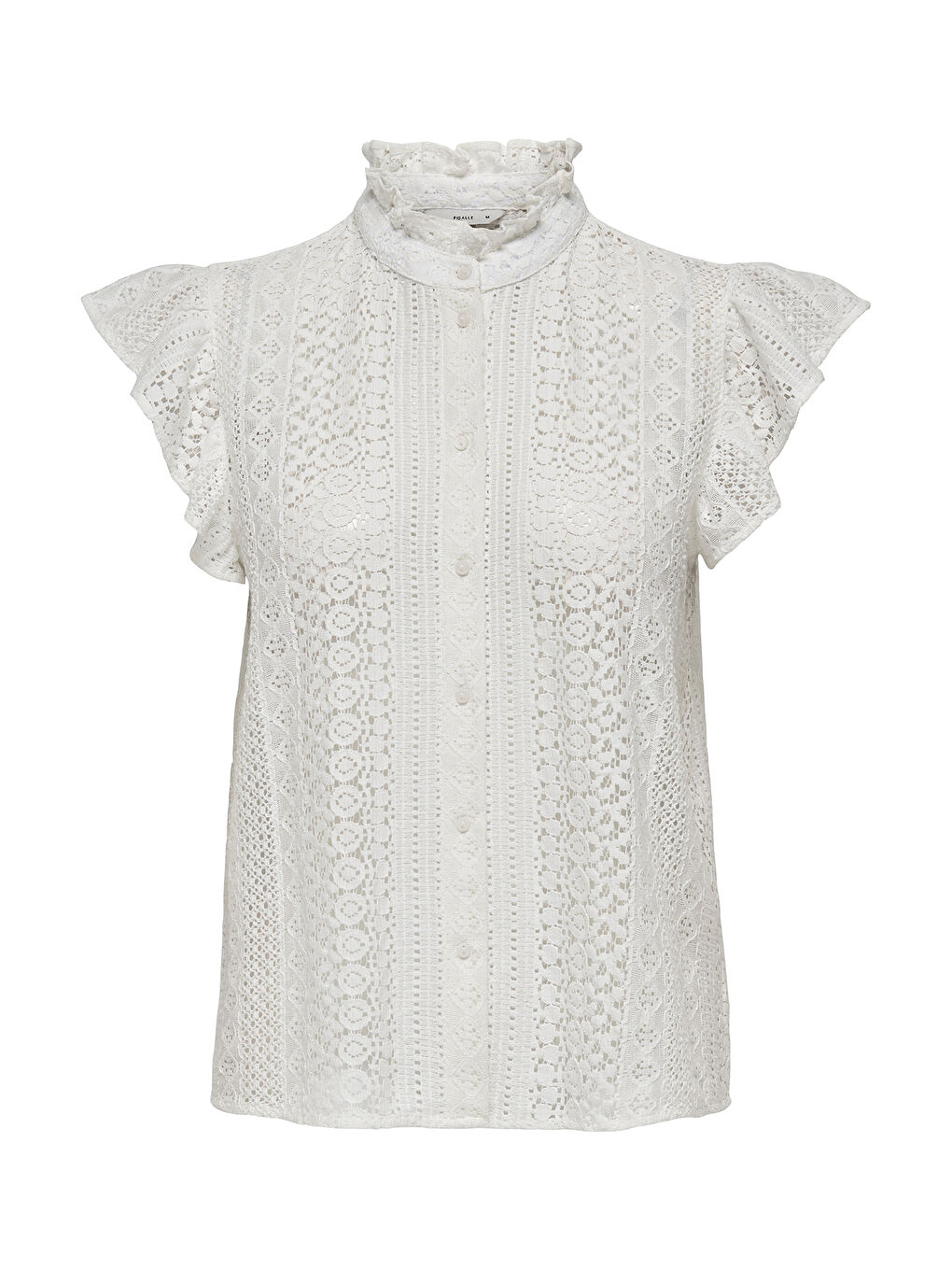 Ekru Onlgabina Ajurlu % 100 Pamuk Regular Fit Dik Yaka Bluz 15335251-5