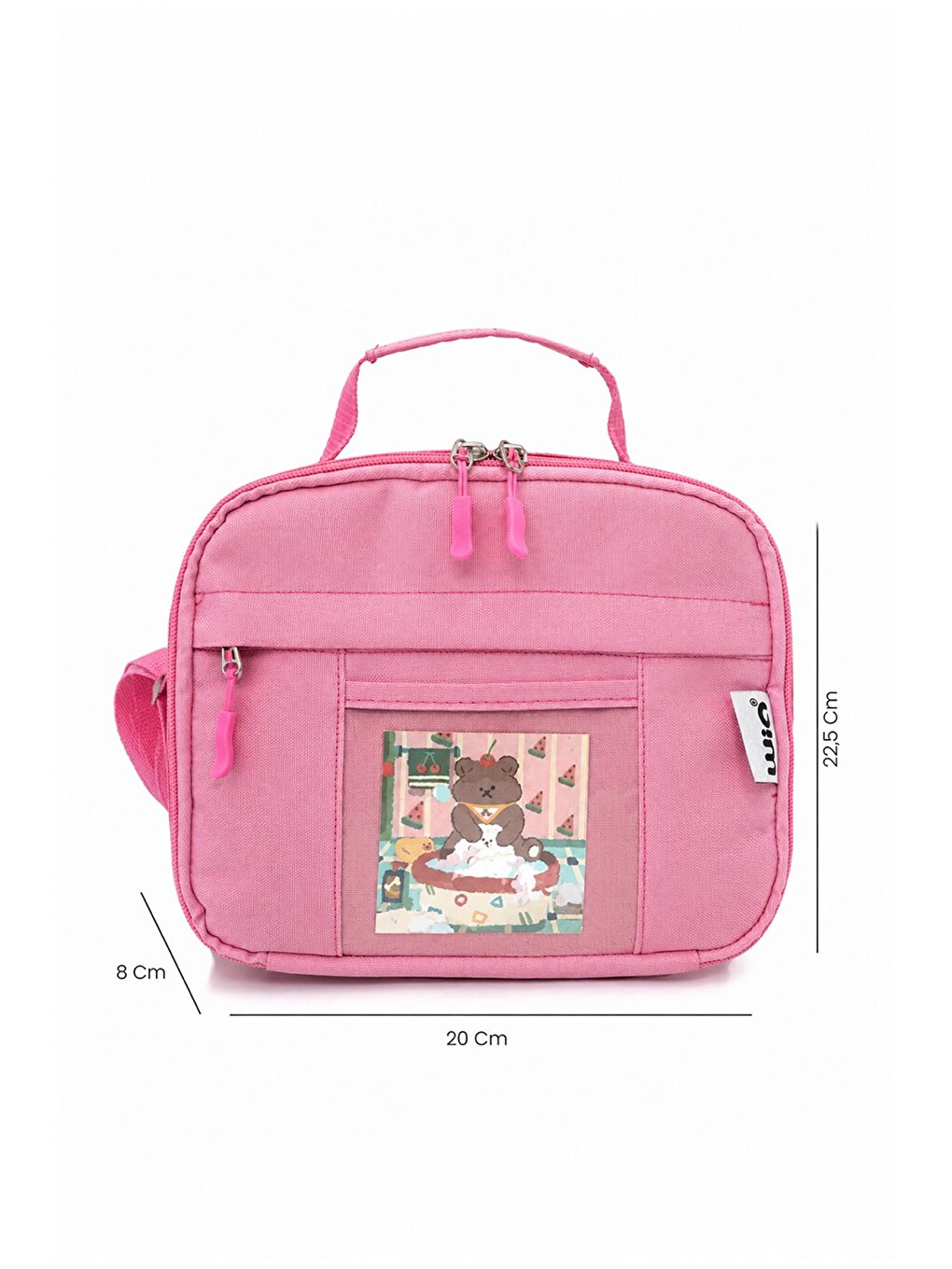 Pembe Kawaii Kore Tarzı Ayıcıklı İlkokul Ve Beslenme Çantası-8