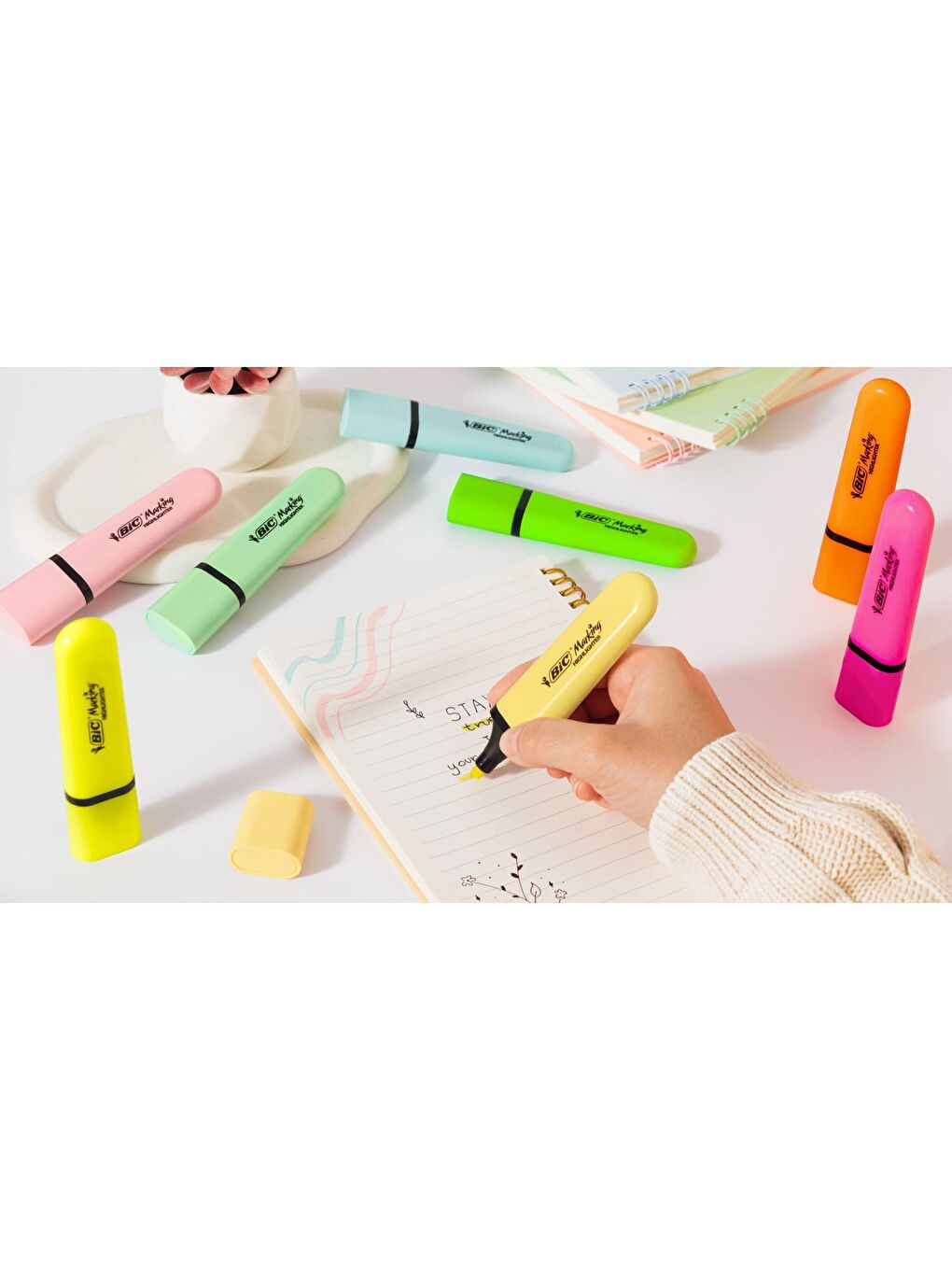 Bic Pembe Marking Flat  Fosforlu Kalem - 4