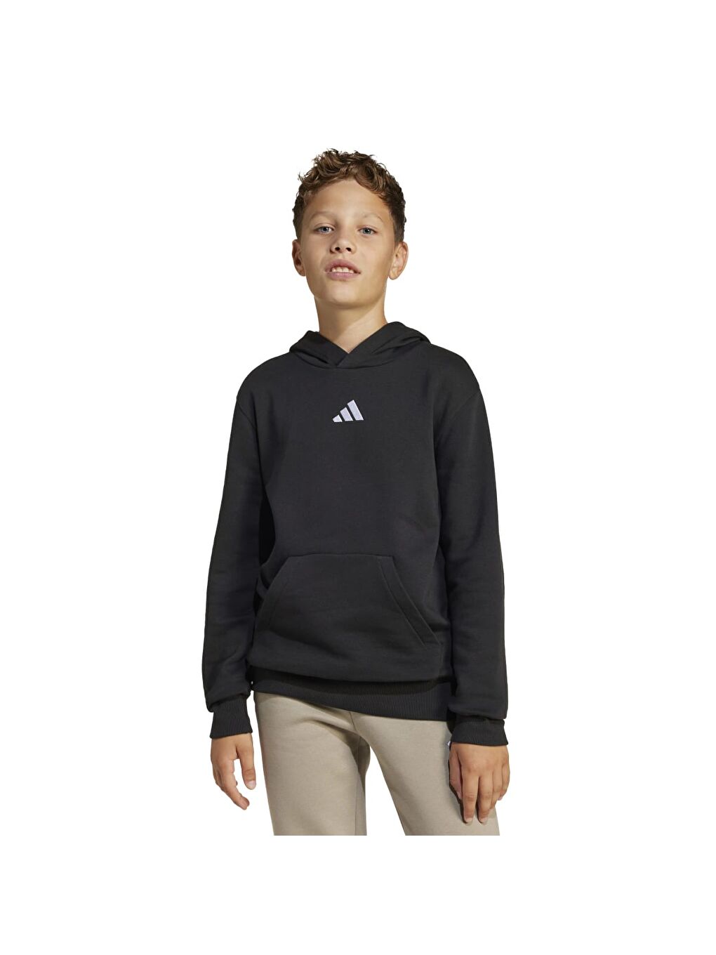 Sport Lifestlye Fleece Çocuk Siyah Kapüşonlu Sweatshirt