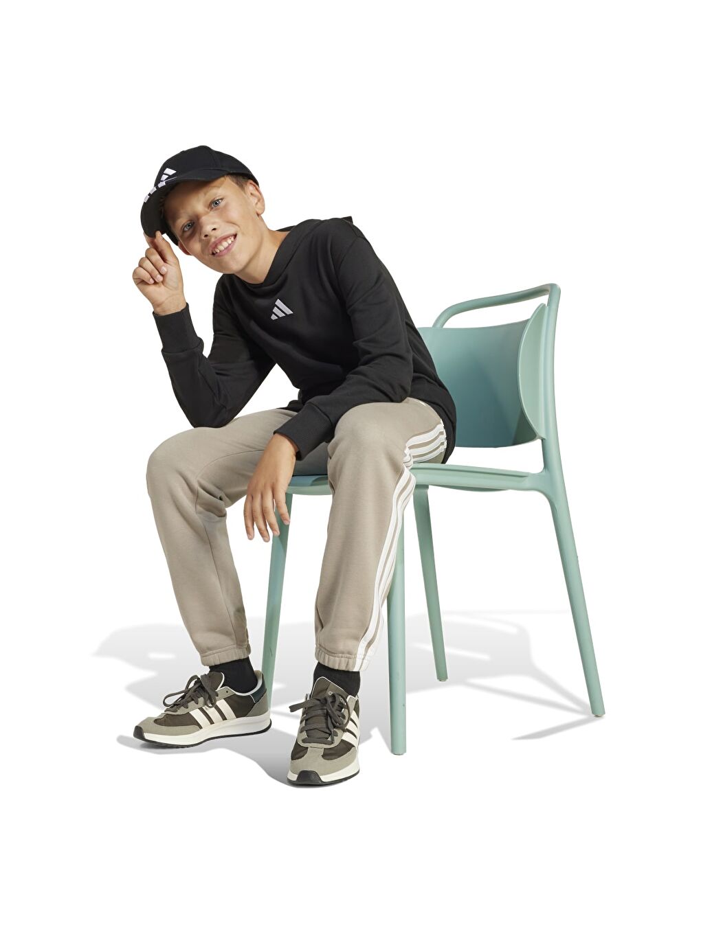 Sport Lifestlye Fleece Çocuk Siyah Kapüşonlu Sweatshirt-2