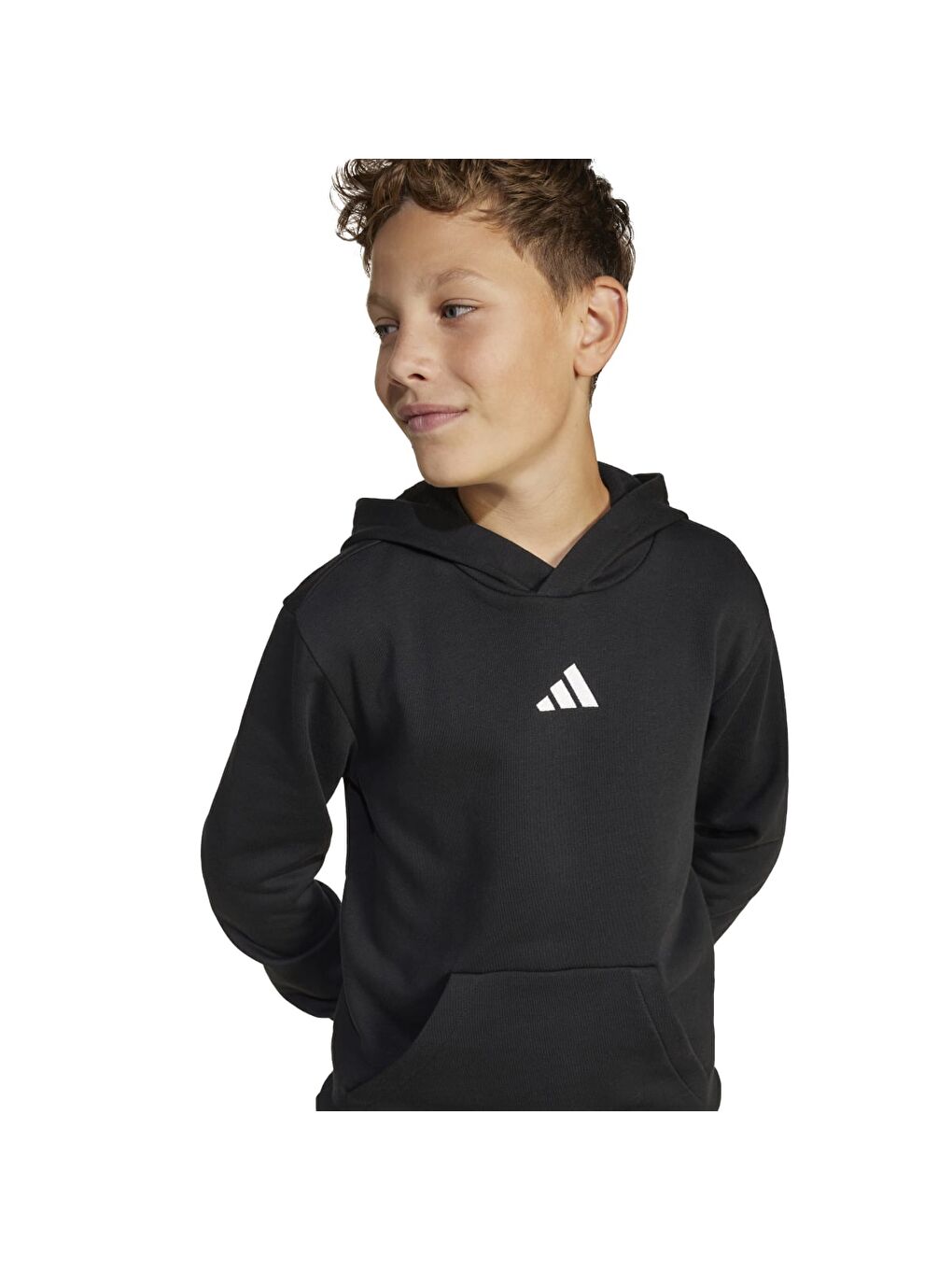 Sport Lifestlye Fleece Çocuk Siyah Kapüşonlu Sweatshirt-4