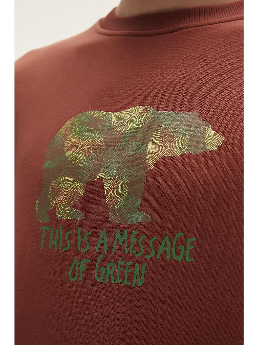 Bad Bear Kahverengi Re-Finger Recycle Woody Kahverengi Baskılı Erkek Sweatshirt - 4