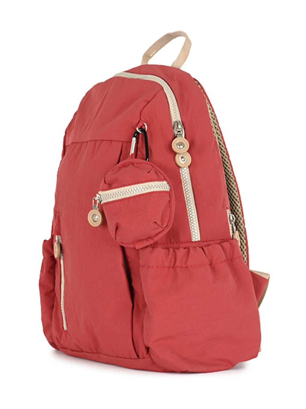 Kırmızı KRKL BASIC BZKLU SRT 5PR Nar Çiçeği Kadın Sırt Çantası-1