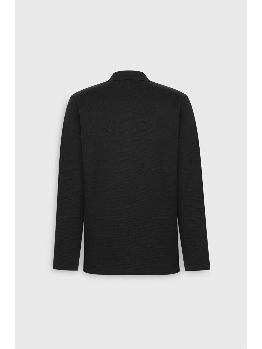 Erkek Siyah %100 Pamuk Sıcak Tutan Standart Fit Normal Kesim Gömlek Yaka Cepli Triko Ceket-9