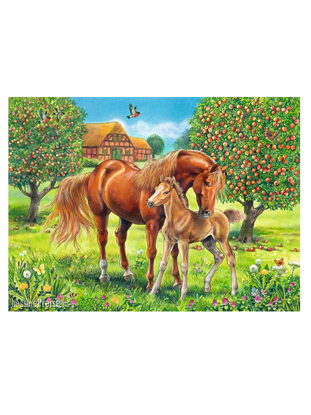 Çocuk Puzzle 100 Parça Çayırda Atlar 105779-1
