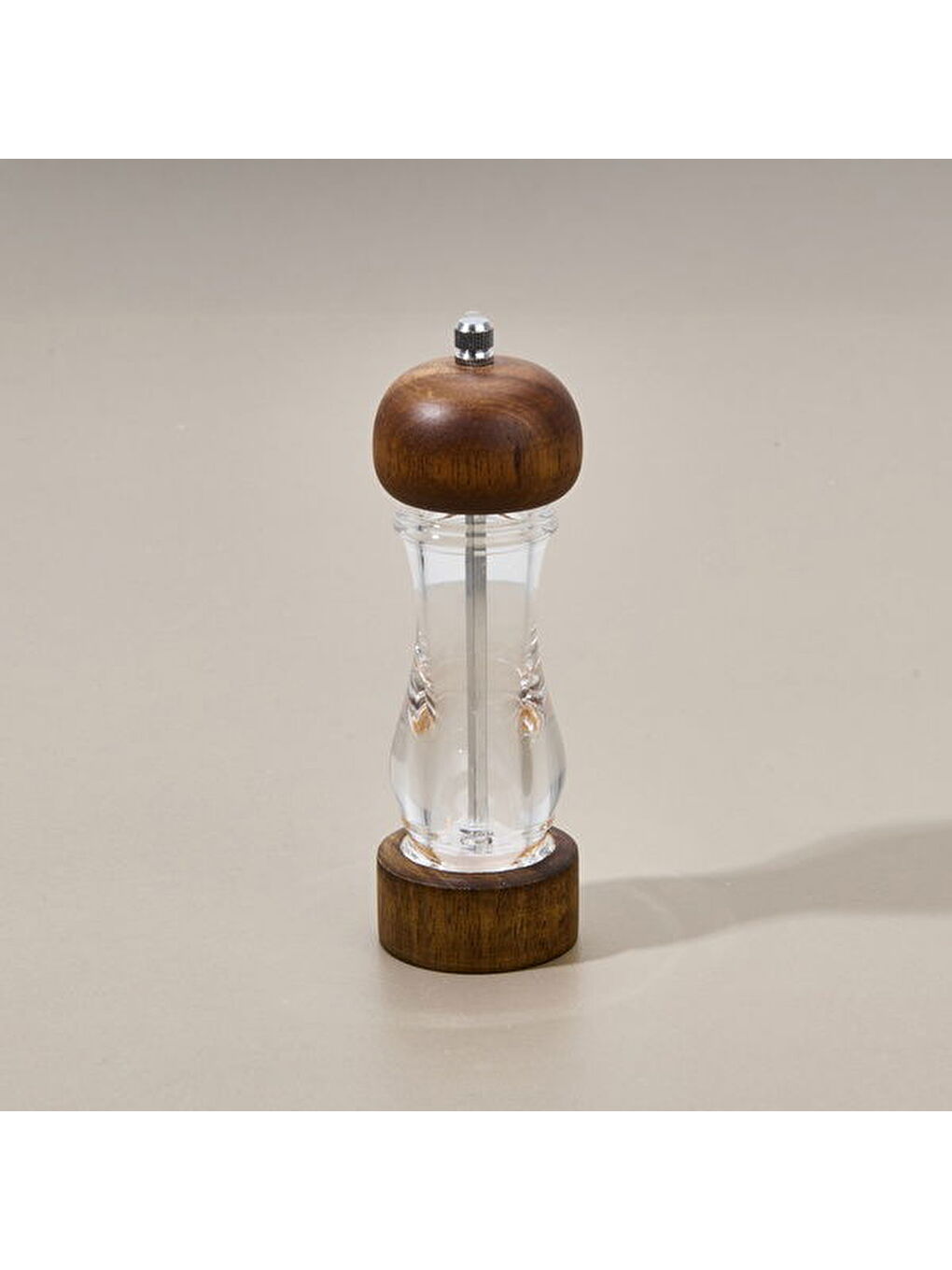 Siyah Karabiber Değirmeni - Şeffaf / Kahverengi - 19 cm-1