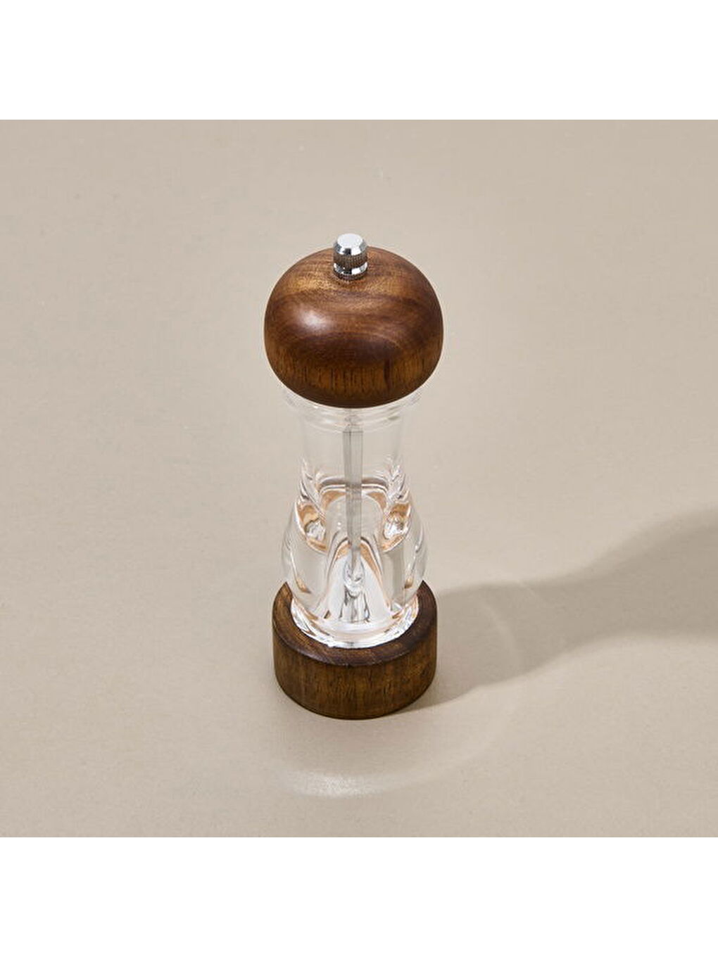 Siyah Karabiber Değirmeni - Şeffaf / Kahverengi - 19 cm-3