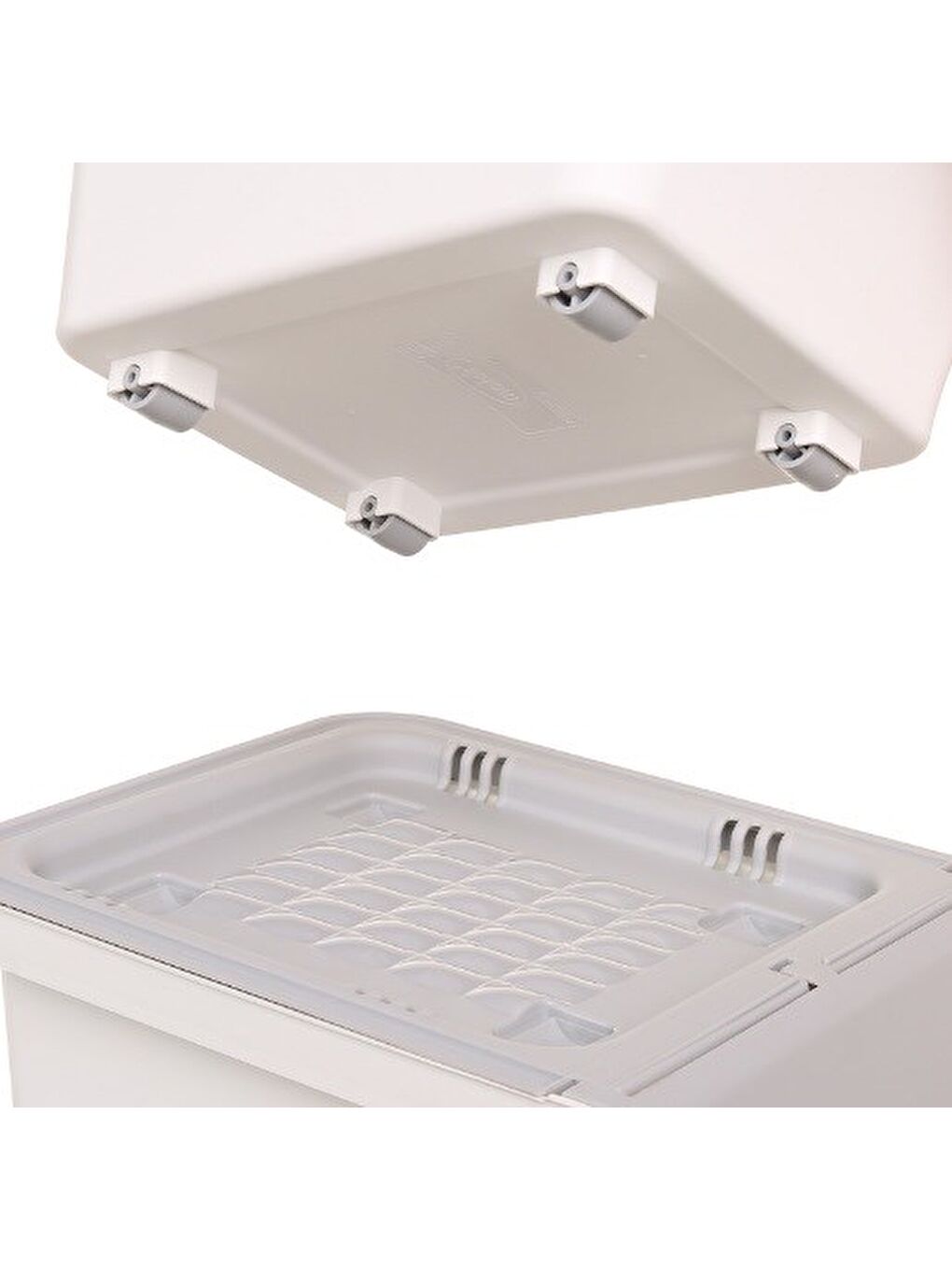 Gri Motek 12 Litre Bambu Desen Tekerlekli Tekli Organizer + Temizlik Seti-3