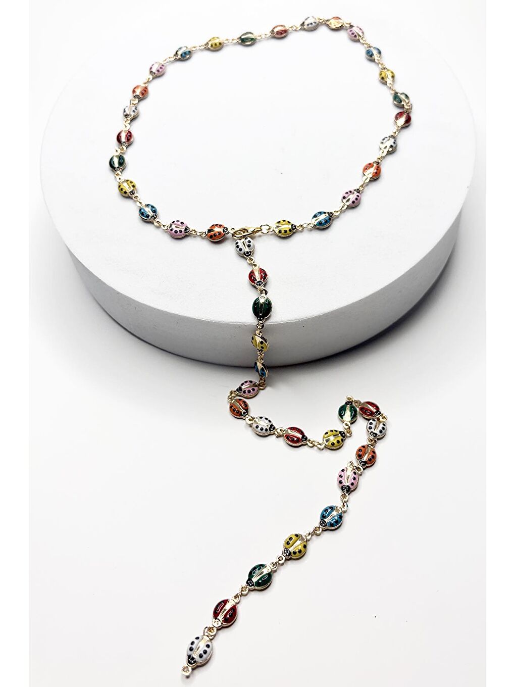 Sarı Uğur Böceği Y Kolye