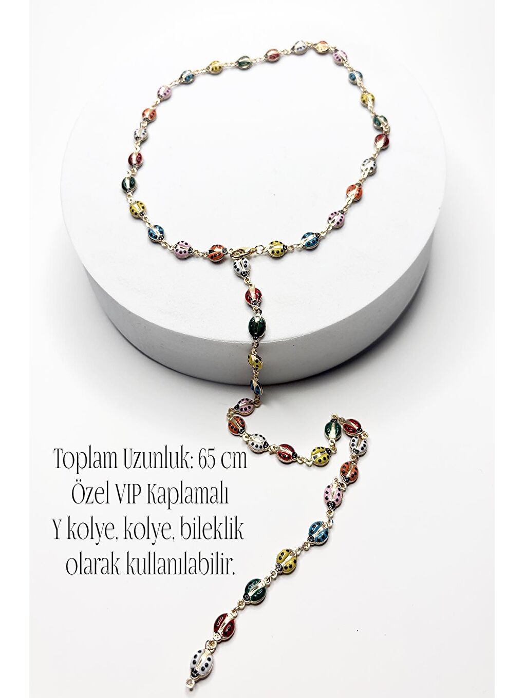 Sarı Uğur Böceği Y Kolye-3