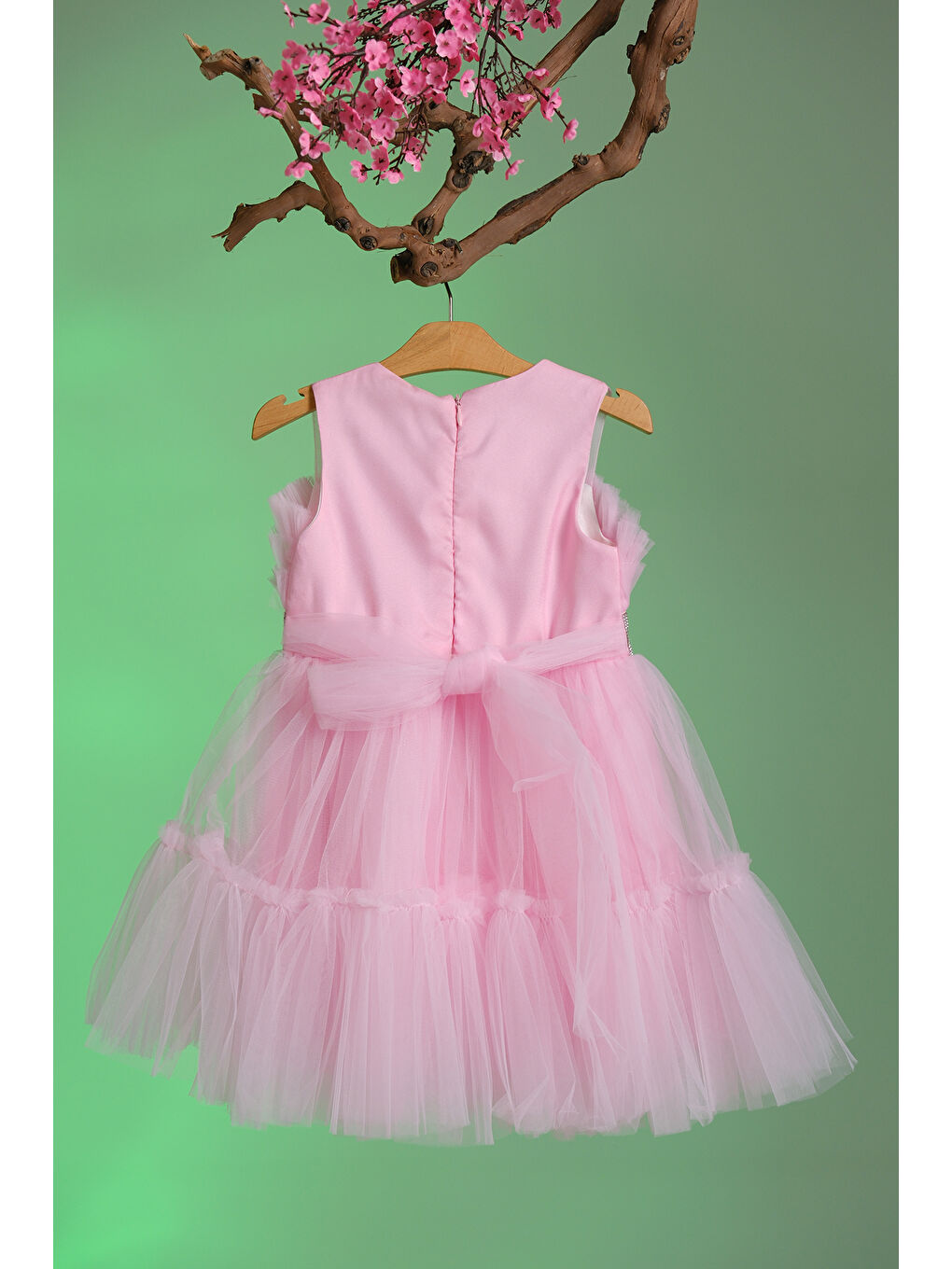 Pembe Tül Detaylı Kız Çocuk Abiye ABY.2309-4