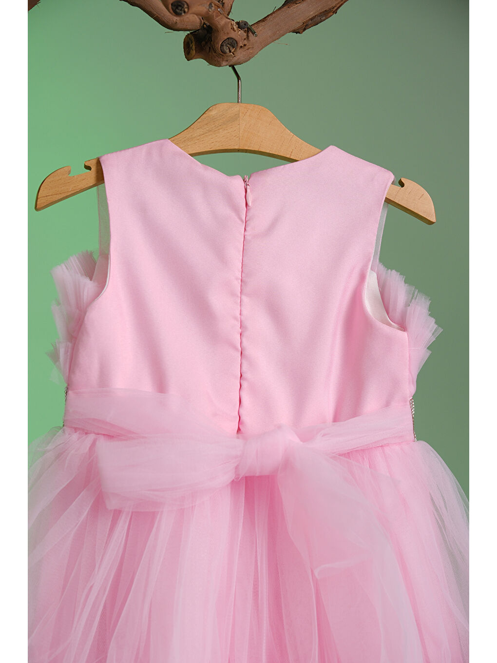 Pembe Tül Detaylı Kız Çocuk Abiye ABY.2309-5