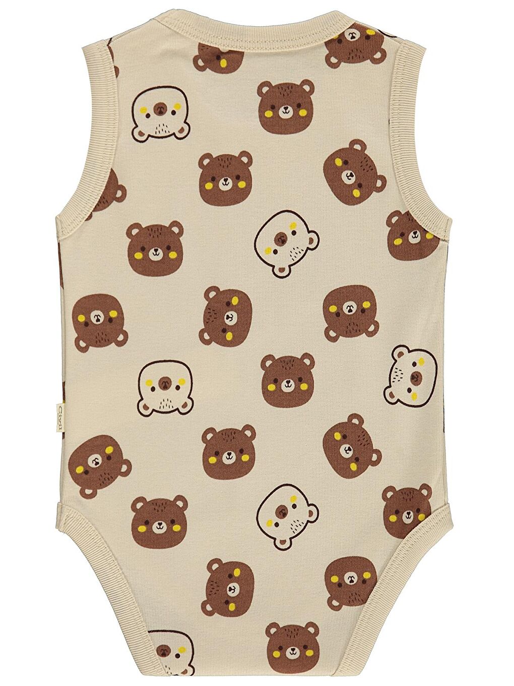 Baby Ayıcık Empirmeli 3 Lü 0-36 Ay Çıtçıtlı Badi - Bej 6-9 Ay-8