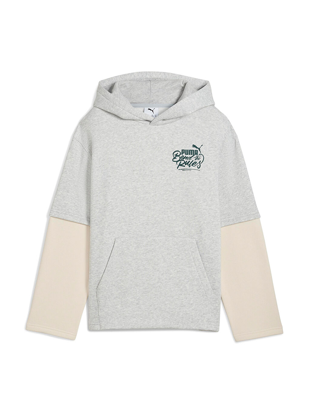 Mid 90s Layered Çocuk Gri Kapüşonlu Sweatshirt