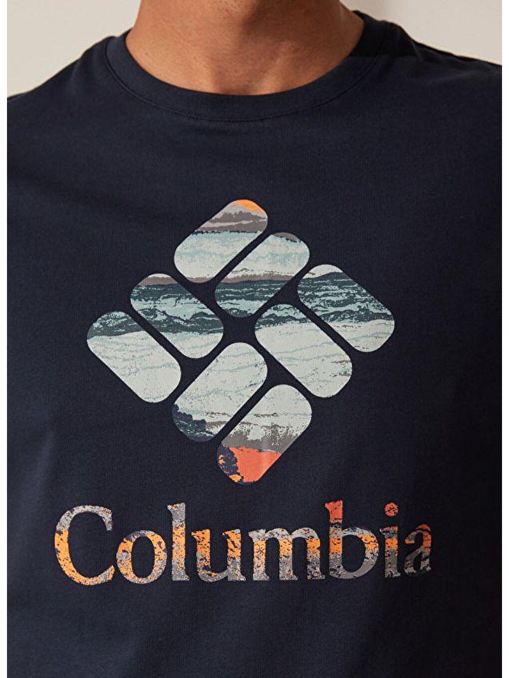 Columbia Lacivert Csc M Stacked Hyper Nature SS Tee Erkek Kısa Kollu Tişört CS0242-466 - 2