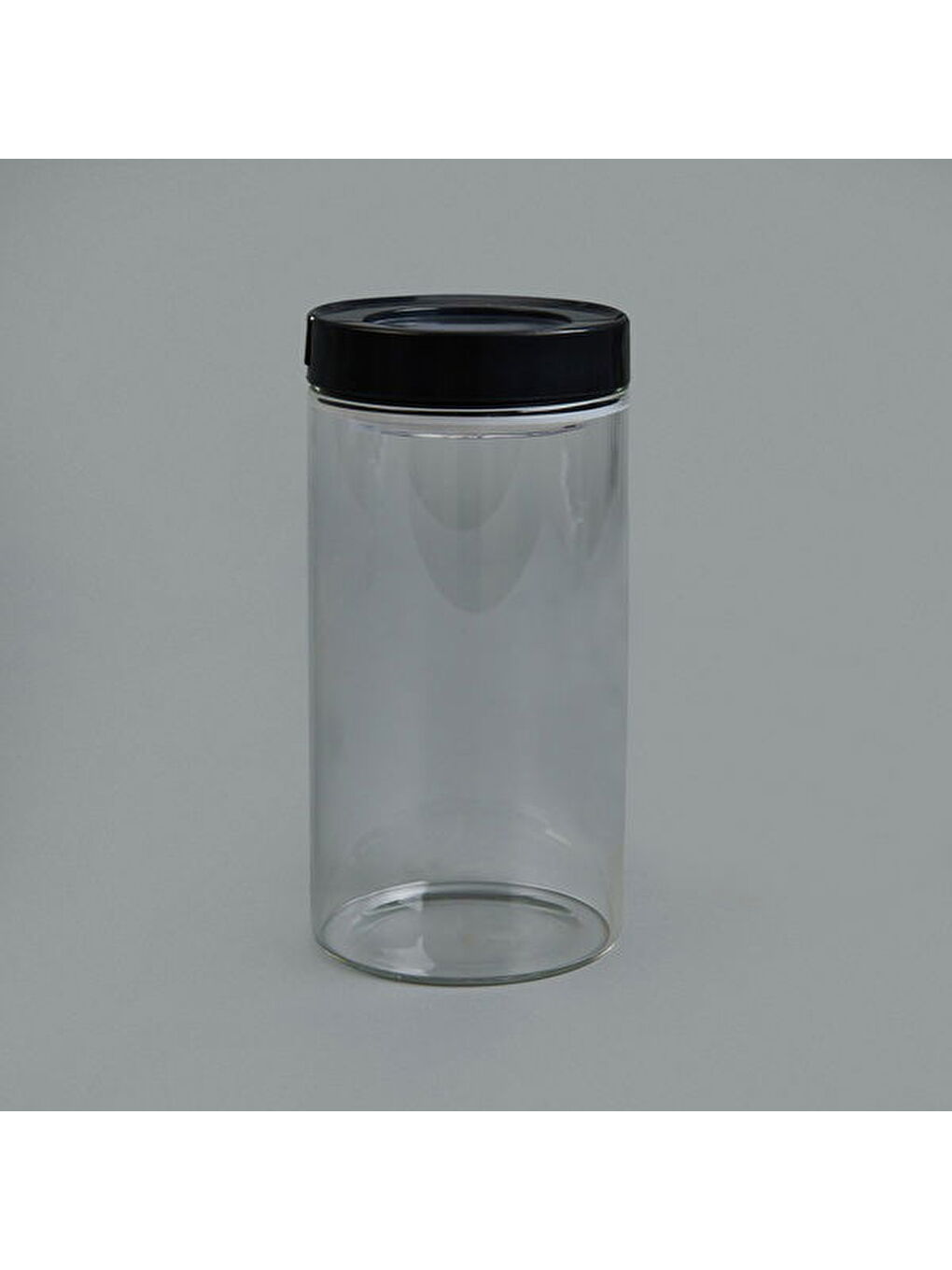 Vakumlu Cam Kavanoz - Şeffaf / Siyah - 600 ml