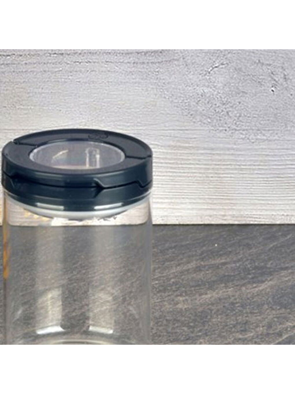 Vakumlu Cam Kavanoz - Şeffaf / Siyah - 400 ml-1