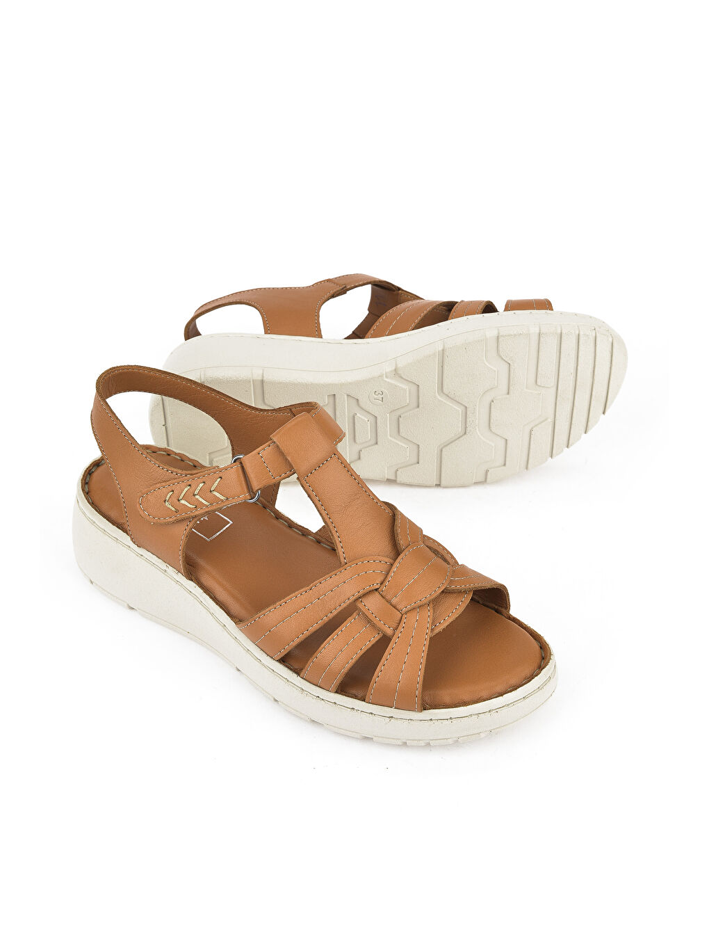 Kahverengi Kadın Hakiki Deri Sandalet 1511048Z501 Taba-1