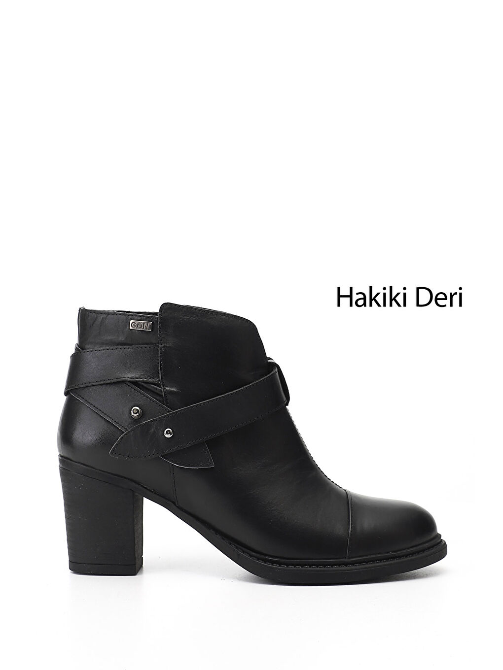 Siyah Kadın SİYAH Fermuarlı Kalın Topuklu Hakiki Deri Bot