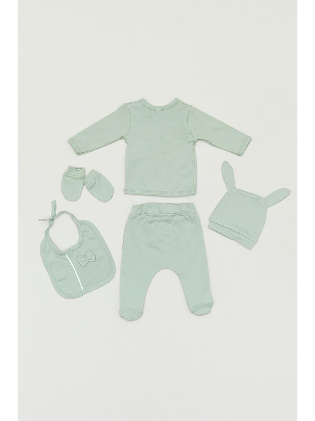 Turkuaz Tavşan Nakışlı 5 Li Kız Çocuk Takım-1