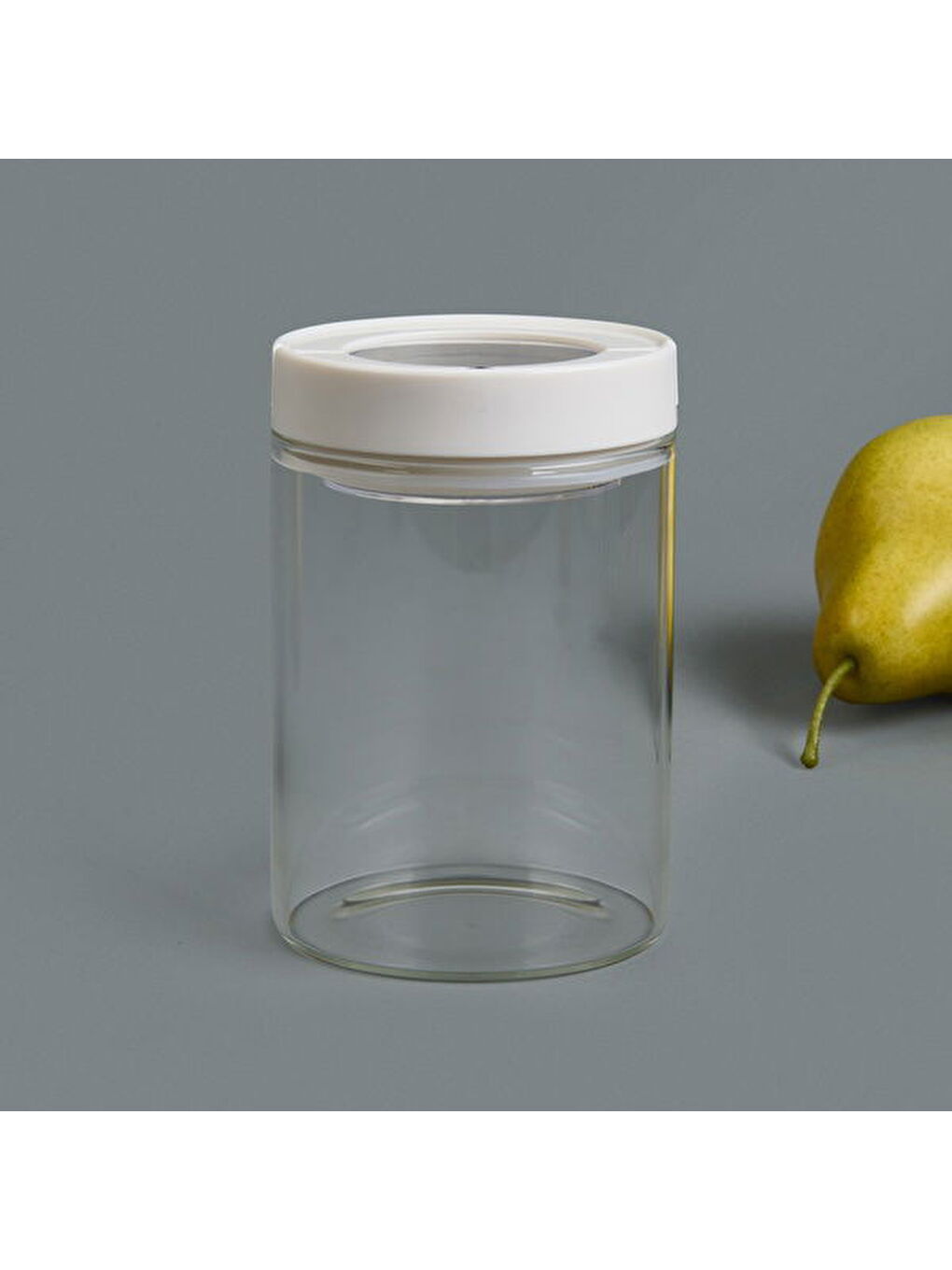 Vakumlu Cam Kavanoz - Şeffaf / Beyaz - 400 ml-1