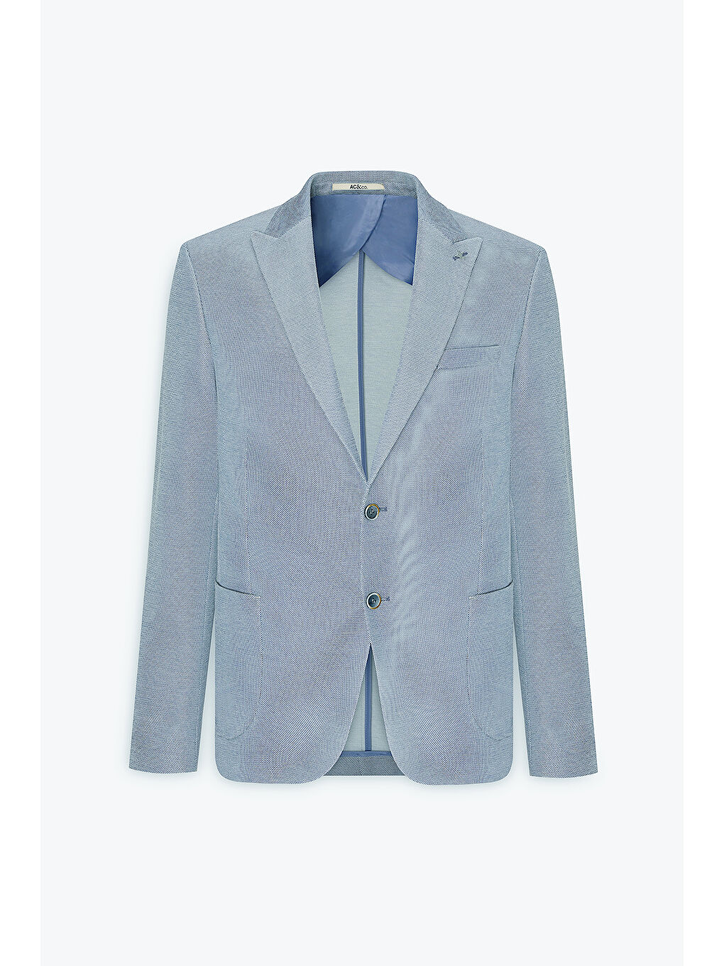 Erkek Mavi Pamuklu Slim Fit Dar Kesim Kırlangıç Yaka Torba Cepli Ceket-6