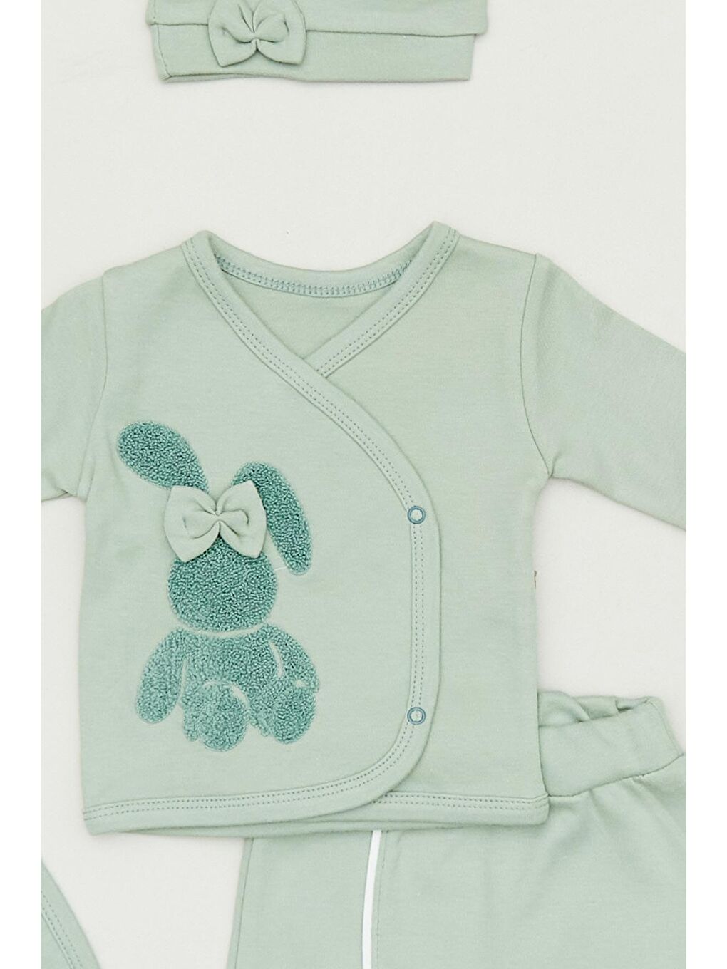 Turkuaz Tavşan Nakışlı 5 Li Kız Çocuk Takım-2