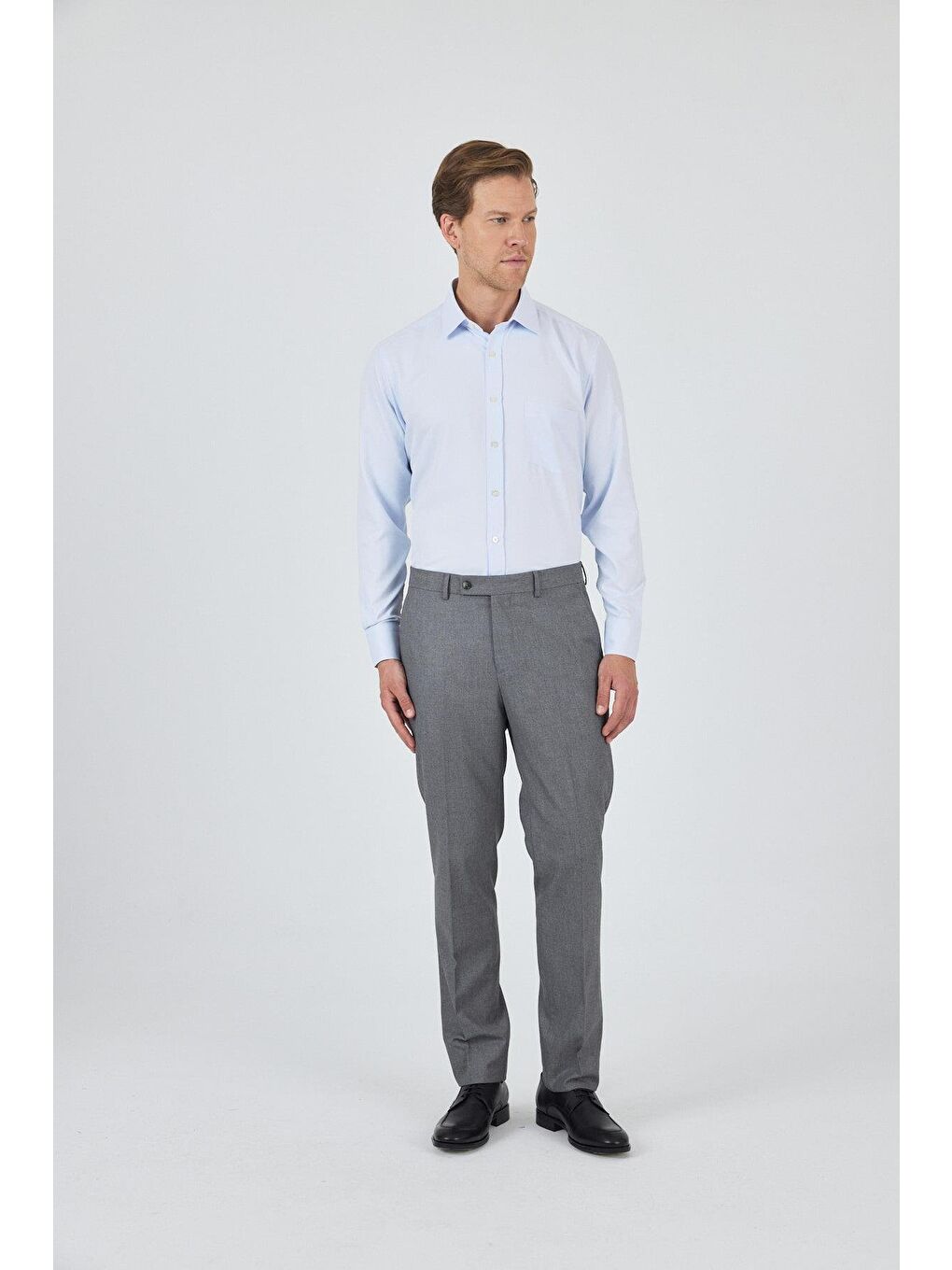 Gri Esnek Yandan Cepli Comfort Fit Classic Pantolon 1003250154-2