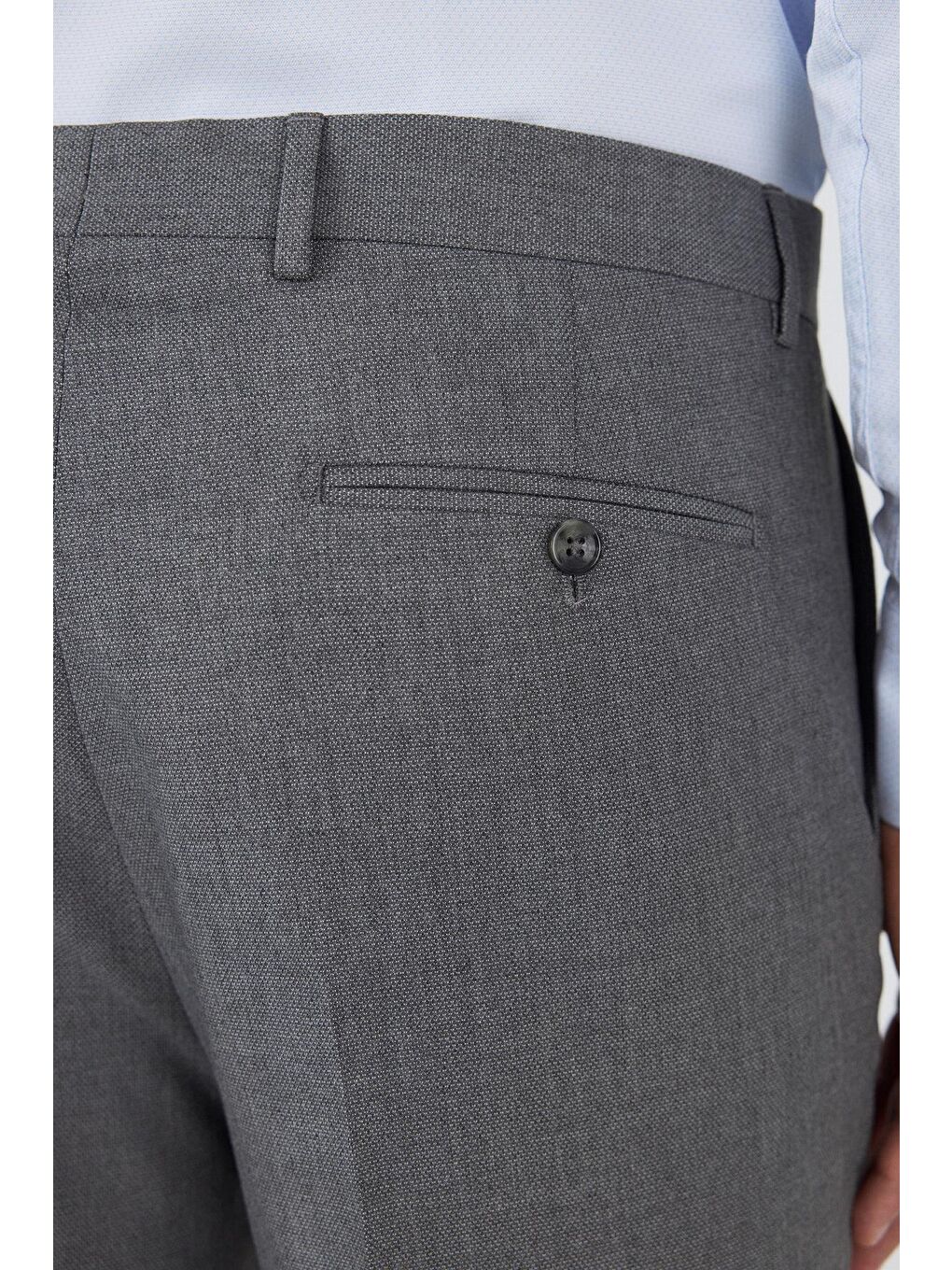 Gri Esnek Yandan Cepli Comfort Fit Classic Pantolon 1003250154-4