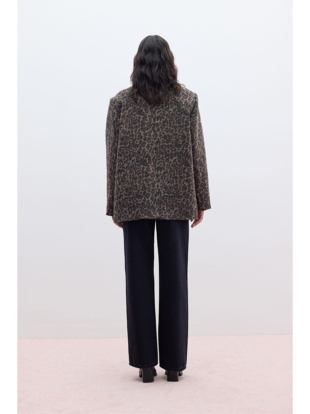 Karışık Desenli Kaşe Ceket Leopar-6