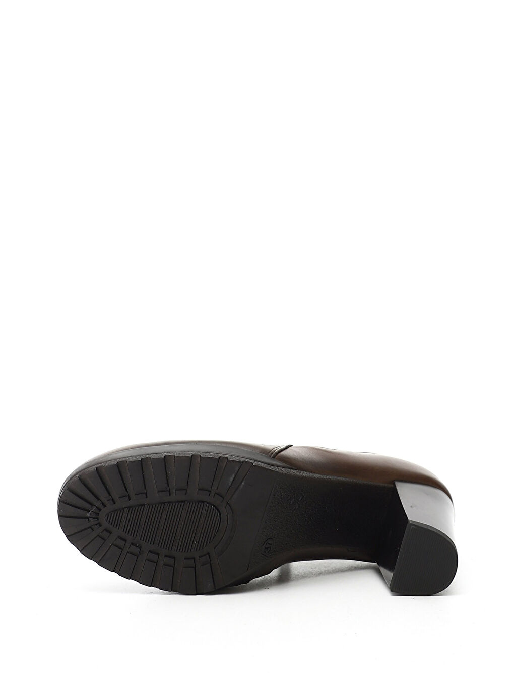 Kahverengi Kadın KOYU VİZON Yüksek Kalın Topuklu Hakiki Deri Ayakkabı-3