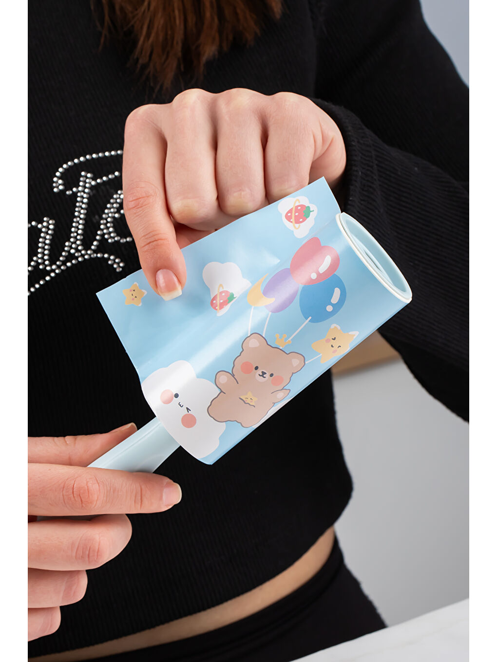 3105 Kedi Köpek Tüy Toplayıcı Rulo + 8 Adet Yedek Rulo Mavi-1