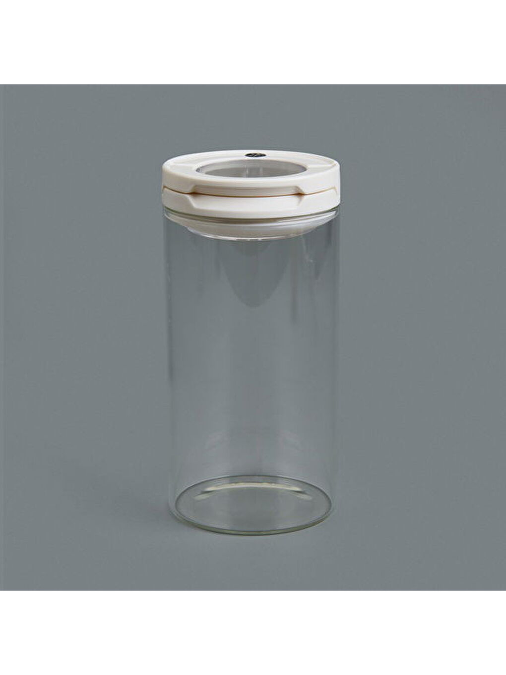 Vakumlu Cam Kavanoz - Şeffaf / Beyaz - 600 ml