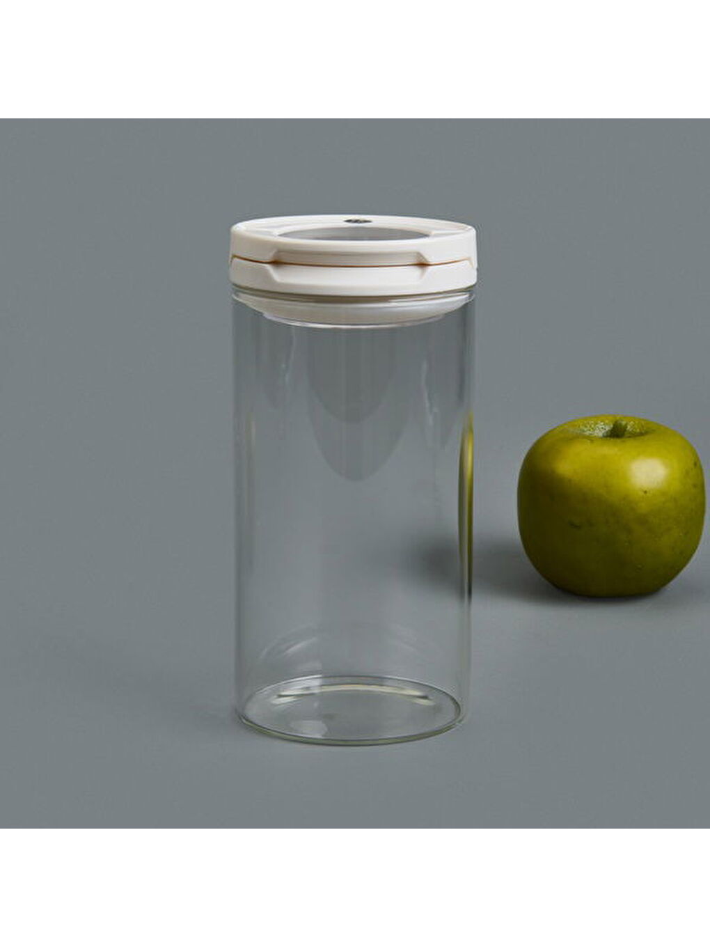 Vakumlu Cam Kavanoz - Şeffaf / Beyaz - 600 ml-2