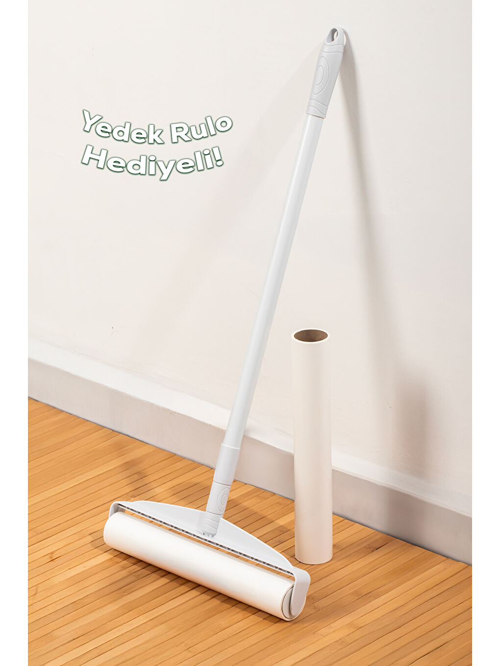 3109 Teleskopik Uzun Saplı Yedek Başlıklı Tüy Alma Rulosu Tüy Toz alıcı Rulo 60 Yaprak-1